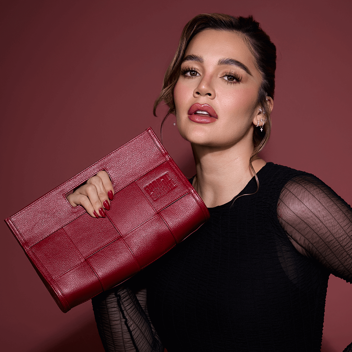 Cartera Roja de cuero Coraje