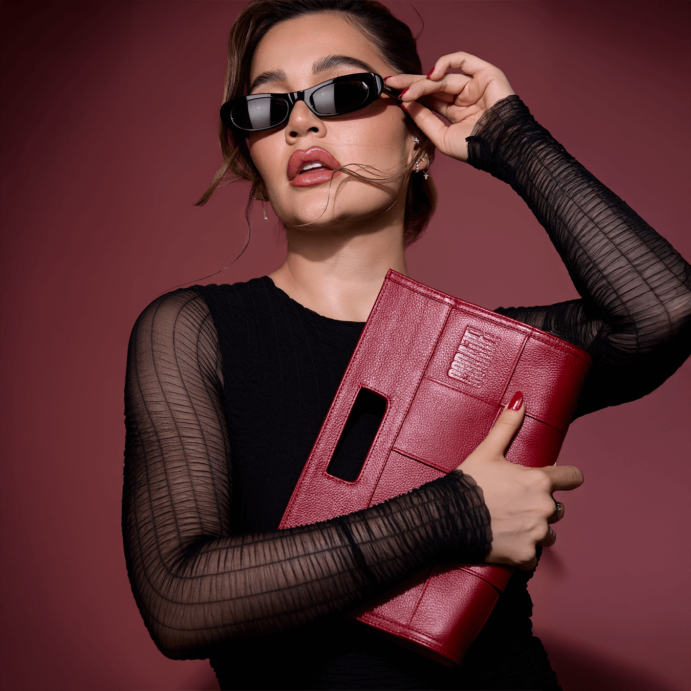 Cartera Roja de cuero Coraje